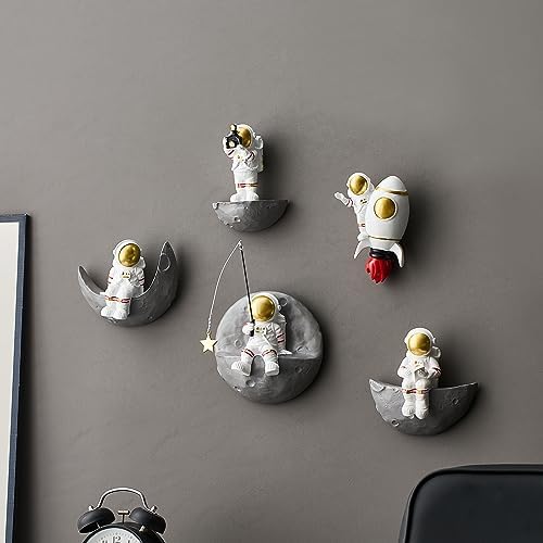 Astronaut 3D Wall Art Set of 5 Space Decor Sculptures