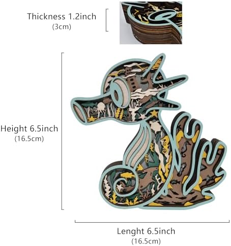 FNYDOX Seahorse Wall Wood Carving Decor