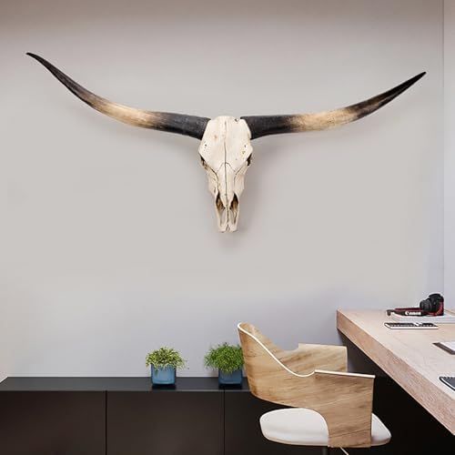 QEKMSY Faux Longhorn Skull Wall Decor Black 70-Inch