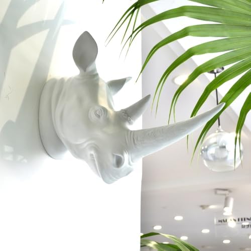 YL Crafts - Medium White Resin Faux Animal Wall Mount