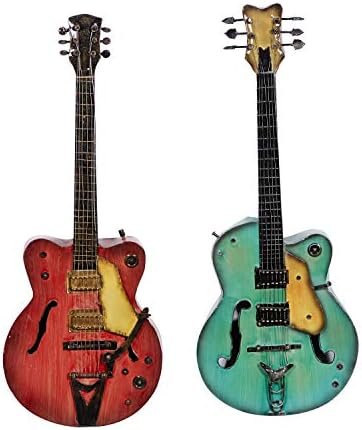 Deco 79 Wall Sculpture Set of 2 Metal Guitar Decor
