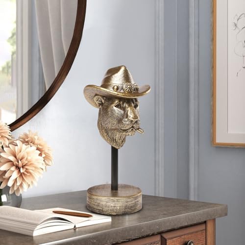 Handcrafted Resin Cougar Sculpture - Modern Decor Accent