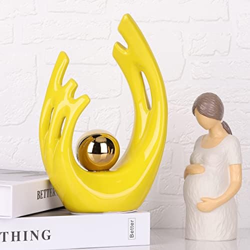 Yellow Gold 95 Inch Abstract Art Sculpture Statue