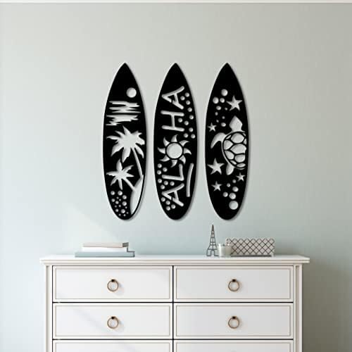 Kawa Metalworks Metal Surfboard Wall Art Decor Set