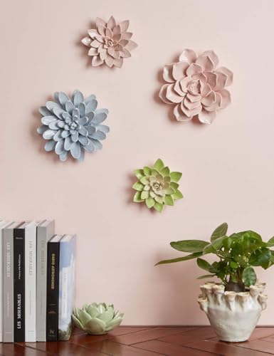 SEINHIJO Ceramic Wall Flower 3D Sculpture Blue 67 Inch