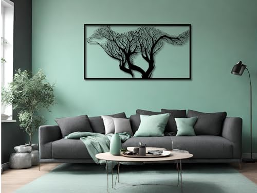 Vailla Running Wolf Wall Art Decor Wooden Branch Sculpture