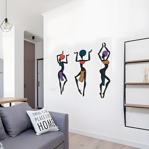 African Wall Art 3 Piece Metal Decor Set