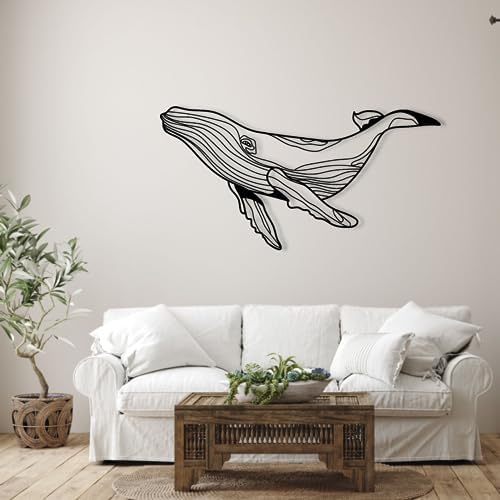 Fayholy Whale Metal Wall Art Large Blue Whale Decor 1