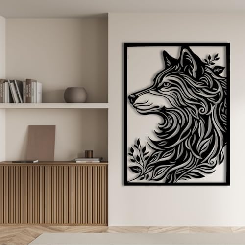 Hotuijxca Wolf Metal Wall Art 47x35 cm