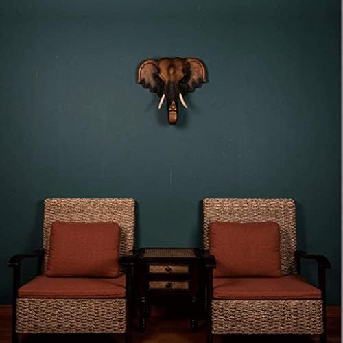 Thai Wood Carving Elephant Head Wall Sculpture