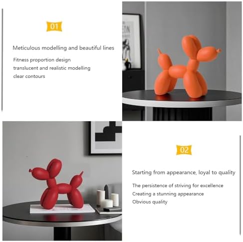 Red Resin Balloon Dog Decor Sculpture