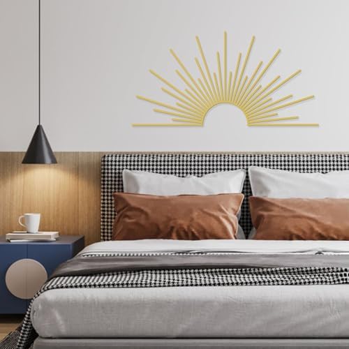 YATEASLU Gold Metal Sun Wall Decor 315x157