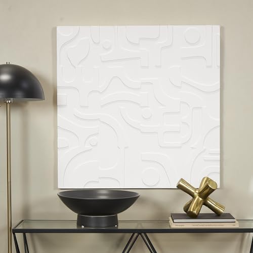 CosmoLiving by Cosmopolitan White Geometric Wall Sculpture 32x2x32