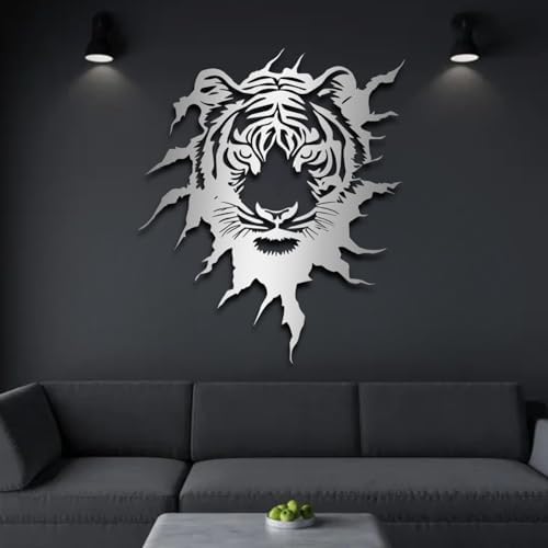 ENJOYOO Metal Tiger Wall Art Decor 19x16in