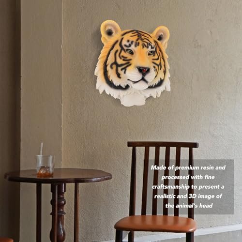 Yellow Animal Head Resin Wall Sculpture Decor