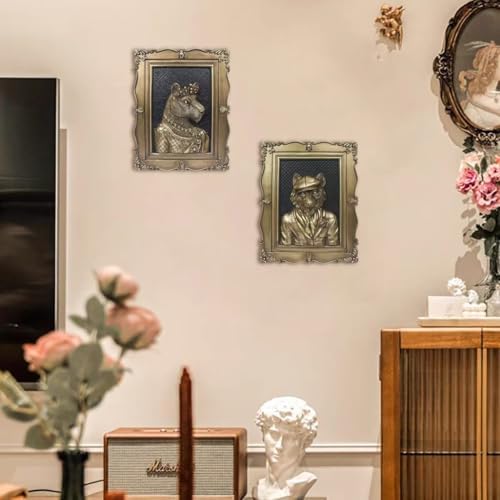 Esvinte Vintage Wall Sculpture Wolf Decor