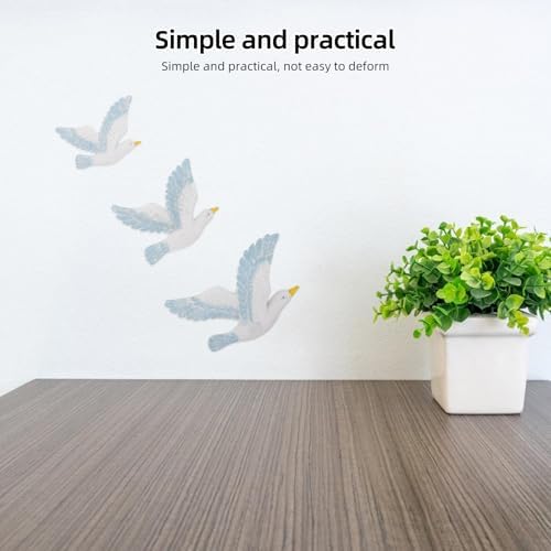 HEALLILY 3pcs Wall Art Resin Seagull Statues Coastal Decor
