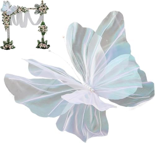 Decorative Butterfly Wall Art 1969 Inch White Iridescent