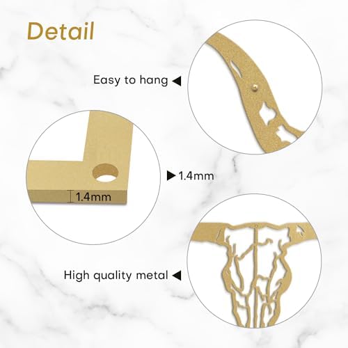 SIGNLEADER 24 Gold Bull Head Wall Sculpture