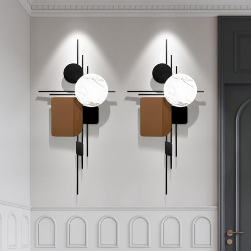 HEBOIX 3D Wall Sculptures Modern Metal Wall Art Large Decor for Living Room and Bedroom