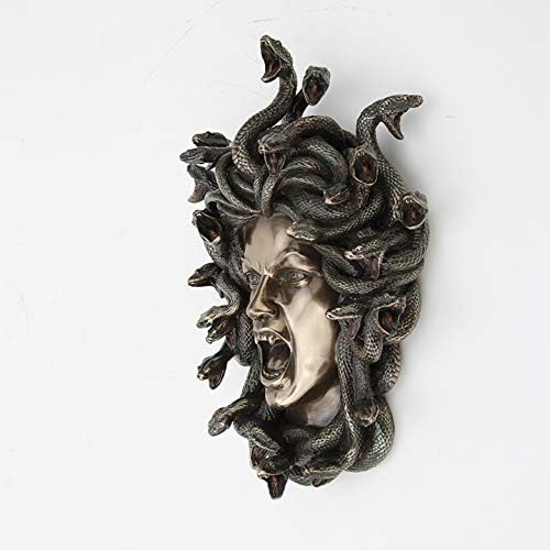 Veronese Design Greek Head Of Medusa Wall Plaque Cold Cast Resin Antique Bronze Finish