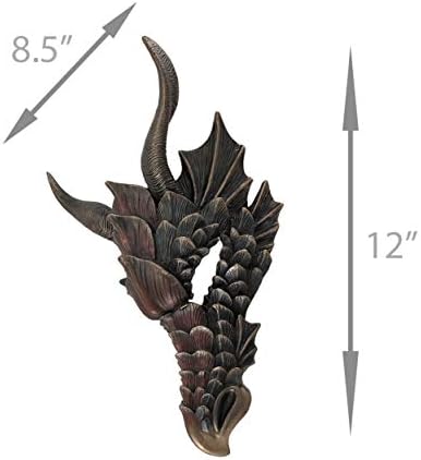 Zeckos Veronese Dragon Head Wall Sculpture Medieval Decor Bronze Finish