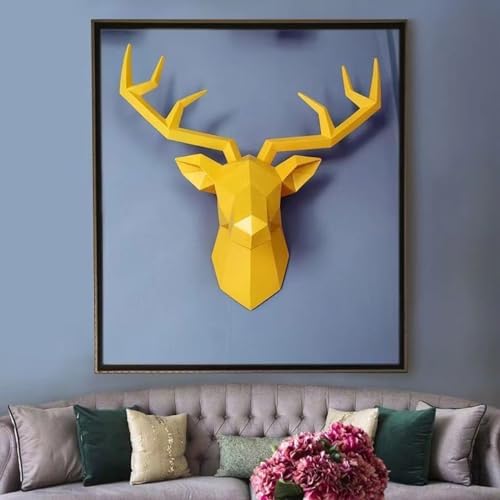 Resin Deer Wall Decor Deer Head Statue for Living Room
