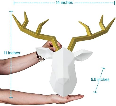 Tiancentral H Deer Head Geometric Wall Sculpture