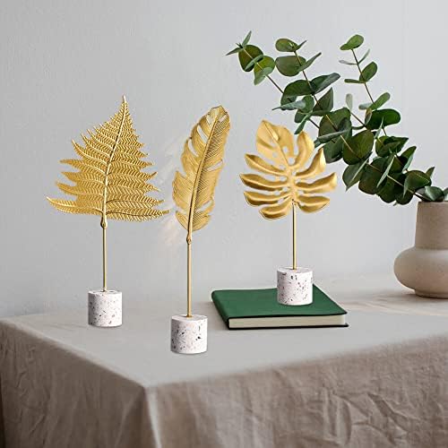 Gold Leaf Statues Modern Metal Desk Decoration