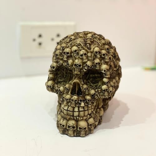 Realistic 3D Skull Decor Figurine for Home and Halloween