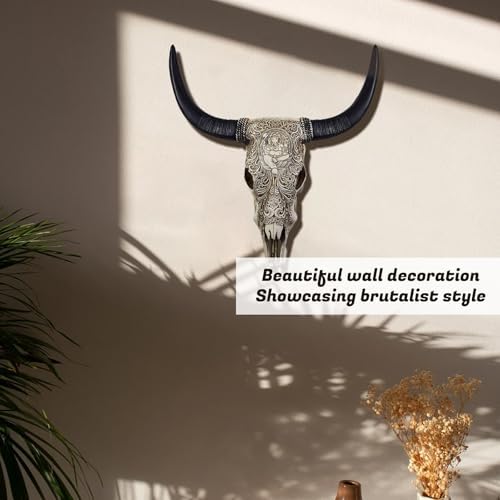 Cow Skull Wall Decor Faux Taxidermy Head Rustic Farmhouse Sculpture