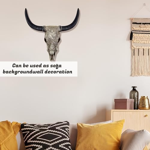 Cow Skull Wall Decor Faux Taxidermy Head Rustic Farmhouse Sculpture