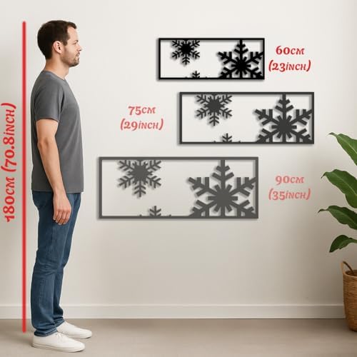 BONPERLA Snowflake Wall Art - Modern Christmas Decor