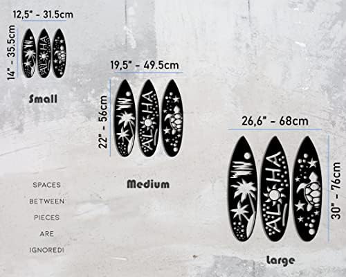 Kawa Metalworks Metal Surfboard Wall Art Decor Set