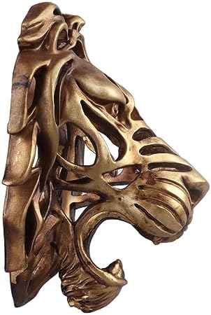 PerGar Gold Lion Head Wall Decor Sculpture