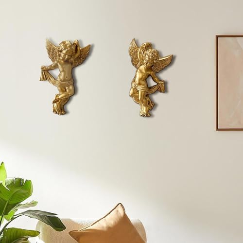 Generic Set of 2 Resin Angel Wall Sculptures