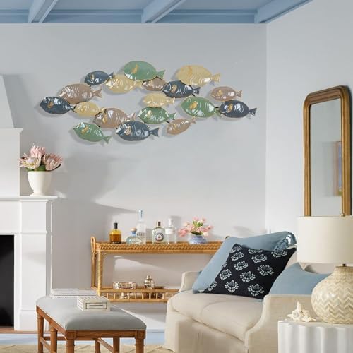 3D Fish Wall Art - Handcrafted Metal Sculpture for Ocean Themes