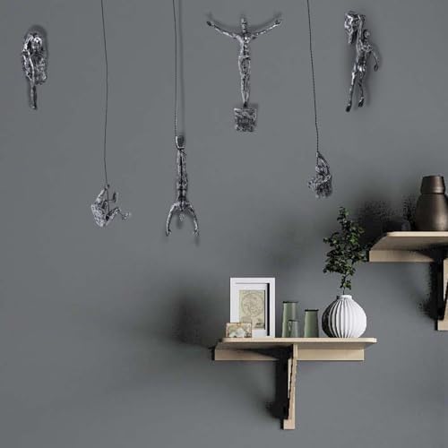 Set of 6 Climbing Man Wall Art Sculptures