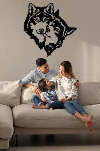DEKADRON Metal Wall Art - Wolves Silhouette Decor