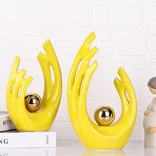 Yellow Gold 95 Inch Abstract Art Sculpture Statue