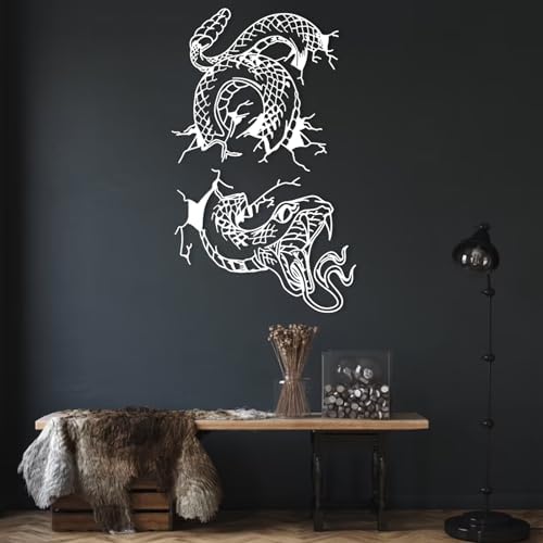 Silver Snake Wall Art 30x18 Inch Decor