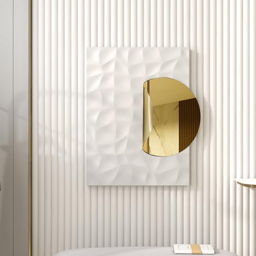 Homary Modern 3D Geometric Wall Art - Gold Abstract Rectangle Sculpture 236 x 354
