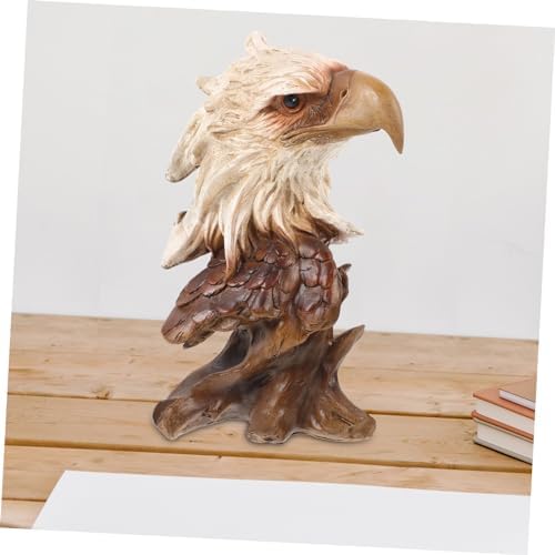Lifelike Eagle Head Figurine Realistic Resin Sculpture for Home Office Decor