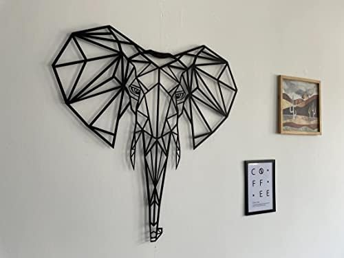 DEKADRON Geometric Elephant Head Wall Sculpture