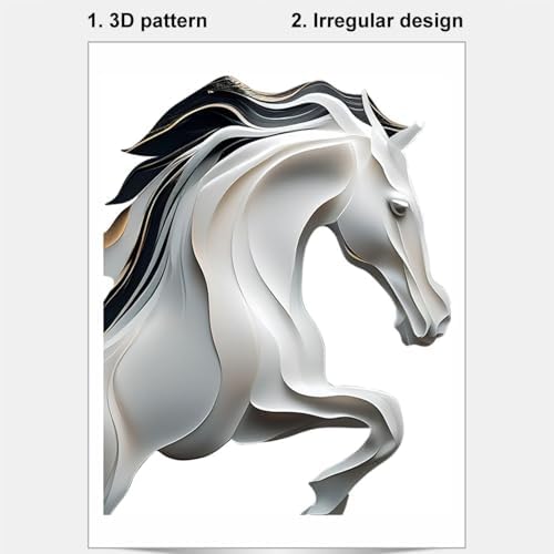 Homary Creative 3D Running Horse Wall Art
