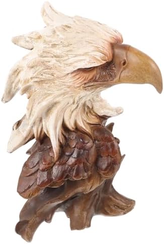 Vintage Eagle Head Sculpture Realistic Eagle Figurine for Office Desk Decor