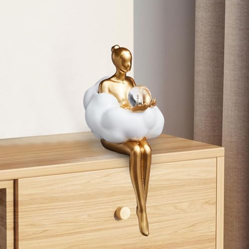 Abstract Art Sculpture Cloud Girl Statue Decor