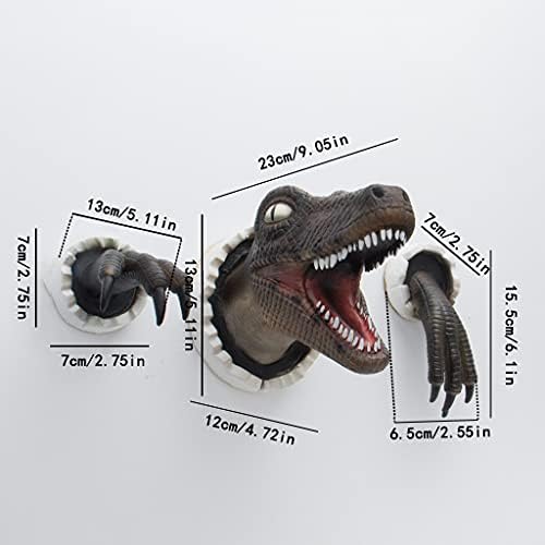 3D Wall-Mounted Velociraptor Sculpture - Realistic Dinosaur Bust Home Decoration Prop