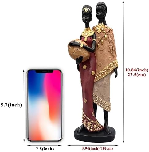 African Tribal Couple Statue - 10 Home Decor Sculpture