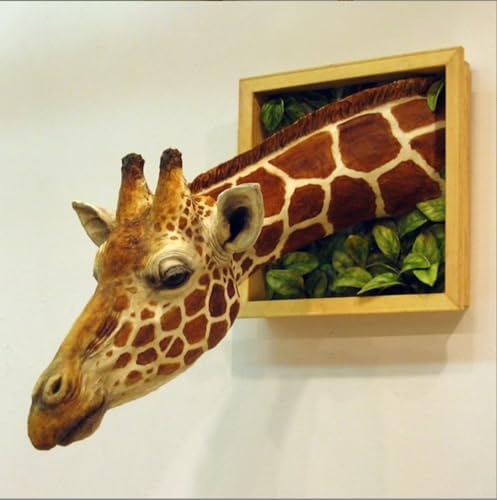 ZREVSB 3D Giraffe Wall Sculpture - Modern Decor with Photo Frame